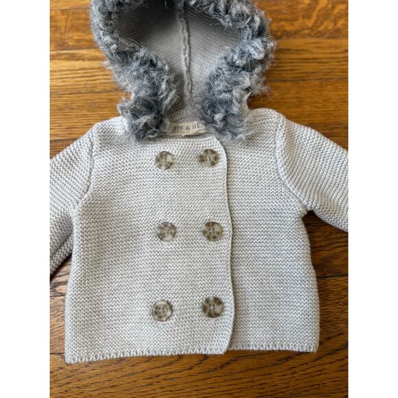 Hope & Henry Boys' Knit Hooded Sweater Size 0-3 Months - Picture 2 of 4